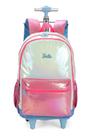 Mochila com Rodinhas Barbie Azul Holográfica - Luxcel
