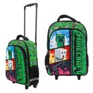 Mochila com rodinhas Bioworld Minecraft 40 cm com alça ajustável