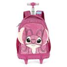 Mochila Com Rodinhas Escolar Stitch Roxo