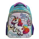 Mochila Costas Escolar Infantil Reforçada Unicórnio Poney 3D