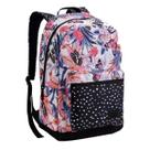 Mochila Costas Feminina Casual Escolar Juvenil Flores Bolinhas Denlex -