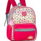 Mochila Costas Holográfica Prateada Happy com Pompom Clio Style HL23084J