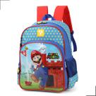 Mochila Costas Infantil Menino Super Mario Estrelas Luxcel Reforçada 2 Compartimentos Original