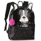 Mochila Costas Juvenil- Paete Muda de Cor - Cachorro Preto e Prata - Clio Girls CG2034