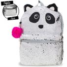Mochila Costas Paetê Urso Panda Lantejoula Clio Girls Cg2032