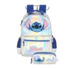 Mochila Costas Stitch Com Estojo Triplo Escolar Holográfico Mochila Costas Stitch Com Estojo Triplo Escolar Holográfico