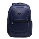 Mochila Couro Masculina Social Grande Resistente Trabalho Faculdade Universitaria Escolar Notebook Azul