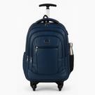 Mochila Couro Rodinha Notebook Executiva Universitária Azul