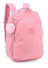 Mochila Crinkle Escolar Notebook Juvenil Rosa Com Chaveiro - luxcel