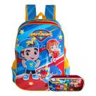 Mochila De Alças Luccas Neto + Estojo Duplo Os Aventureiros