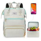Mochila de Almoço ETRONIK com Porta USB para Laptop de 15,6 Polegadas - Cinza e Azul