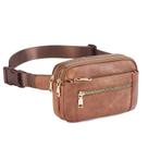 Mochila de cintura Telena Leather Fanny Pack ajustável marrom
