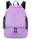 Mochila de Cordón RHDZO para Gimnasio con Compartimento para Zapatos Purpura Mochila de Cordón RHDZO para Gimnasio con Compartimento para Zapatos Purpura