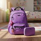 Mochila de Costa e Estojo Box Luluca Juvenil Infantil Original Mochila de Costa e Estojo Box Luluca Juvenil Infantil Original
