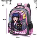 Mochila de costa escolar infantil menina grande Wandinha Freaky