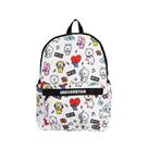 Mochila de Costa Escolar Personagens BT21 - Branca