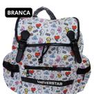 Mochila de Costa Infantil Fechamento Tipo Saco Personagens BT21 - Branca