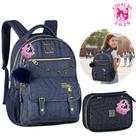 Mochila De Costa Rebecca Bombom Jeans Estojo Lançamento 2026 Jens Rb Oficial Original