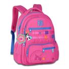 Mochila de Costas 34cm x 46cm x 15cm Chaveiro Flor RB Clio Cor:Rosa