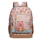 Mochila De Costas Capivara Juvenil Escolar Meninas Notebook