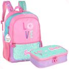 Mochila de Costas com Estojo Box Barbie Oficial Love Mochila de Costas com Estojo Box Barbie Oficial Love