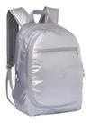 Mochila De Costas Escolar Feminina Juvenil Metalizada Prata