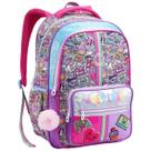 Mochila de Costas Feminina Infantil para Material Escolar Caderno Livro Design Colorido Reforçado Compartimentos Bolsos Grandes Mochila de Costas Feminina Infantil para Material Escolar Caderno Livro Design Colorido Reforçado Compartimentos Bolsos Grandes