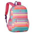 Mochila De Costas Feminina Juvenil Colorida Com Pompom