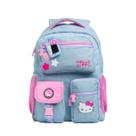 Mochila De Costas Hello Kitty Jeans Juvenil Meninas Escolar