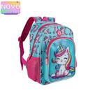 Mochila De Costas Infantil Escolar Unicórnio Fofo Feminina Tamanho M