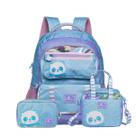 Mochila de Costas Lancheira Térmica Estojo Box Panda Tofu