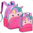 Mochila de Costas Passeio c/ Lancheira Térmica Unicórnio