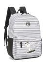Mochila de Costas Snoopy Skate Listrado Branco Original