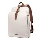 Mochila de couro CLUCI para mulheres de 15,6" para laptop bege com marrom