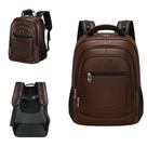 Mochila de Couro Grande Elegante Trabalho Unissex Faculdade Reforçada Escolar