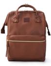 Mochila de couro Kah&Kee para mulheres e homens para laptop de 15 polegadas