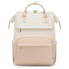 Mochila de couro LOVEVOOK para mulheres com laptop de 17 polegadas bege