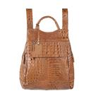 Mochila de Couro Malu Média - Croco Caramelo Mochila de Couro Malu Média - Croco Caramelo