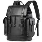 Mochila de couro MATE ELAN impermeável para laptop de 15,6" preta
