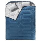Mochila de Dormir Doble MEREZA XL Talla Queen para 2 Personas Azul y Gris