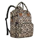 Mochila de fraldas Femuar multifuncional com estampa de leopardo
