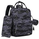 Mochila de fraldas pequena 4 em 1, camuflagem impermeável