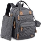 Mochila de fraldas pequena 4 em 1, grande, impermeável, cinza escuro