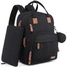 Mochila de Fraldas Preta Grande à Prova d'Água 4 em 1