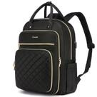Mochila de laptop LOVEVOOK para mulheres, resistente à água para viagens e trabalho, mochilas pretas, bolsa para professores de negócios, enfermeira, bolsa de computador com porta de carregamento USB, serve para laptop de 15,6 polegadas