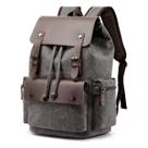 Mochila de Lona com Partes em Couro e Compartimento Para Notebook de Até 15.6 Polegadas Impermeável Resistente