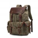 Mochila de lona de couro genuíno Lmagice com laptop 13" verde militar Mochila de lona de couro genuíno Lmagice com laptop 13" verde militar