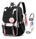 Mochila de moda juvenil estilo coreano Kawaii com porta USB Mochila de moda juvenil estilo coreano Kawaii com porta USB