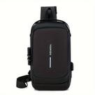 Mochila De Peito Masculina À Prova D'água Com Trava De Código Usb Alta Qualidade