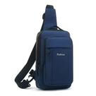 Mochila de Peito OEM Masculina à Prova D'água com Trava de Código Usb em PU Azul